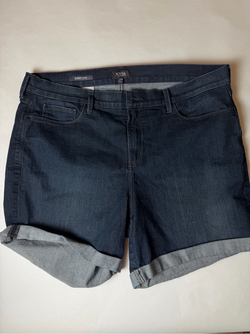NYDJ Dark Blue Cuffed Denim Shorts